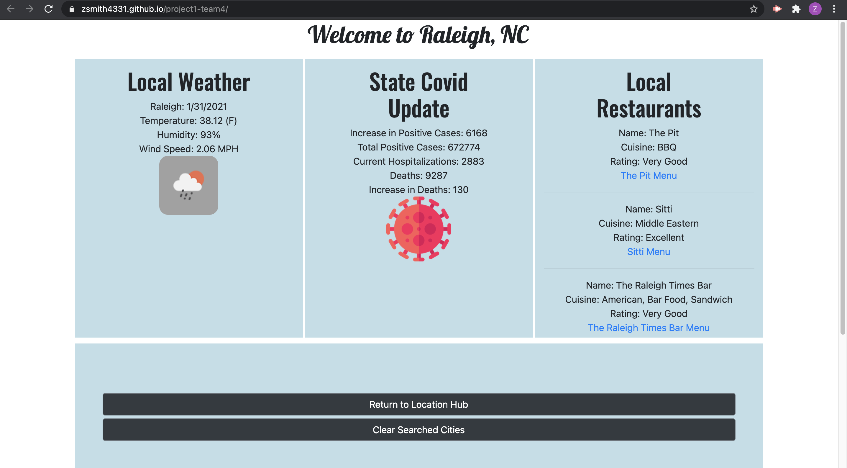 Location Hub Example